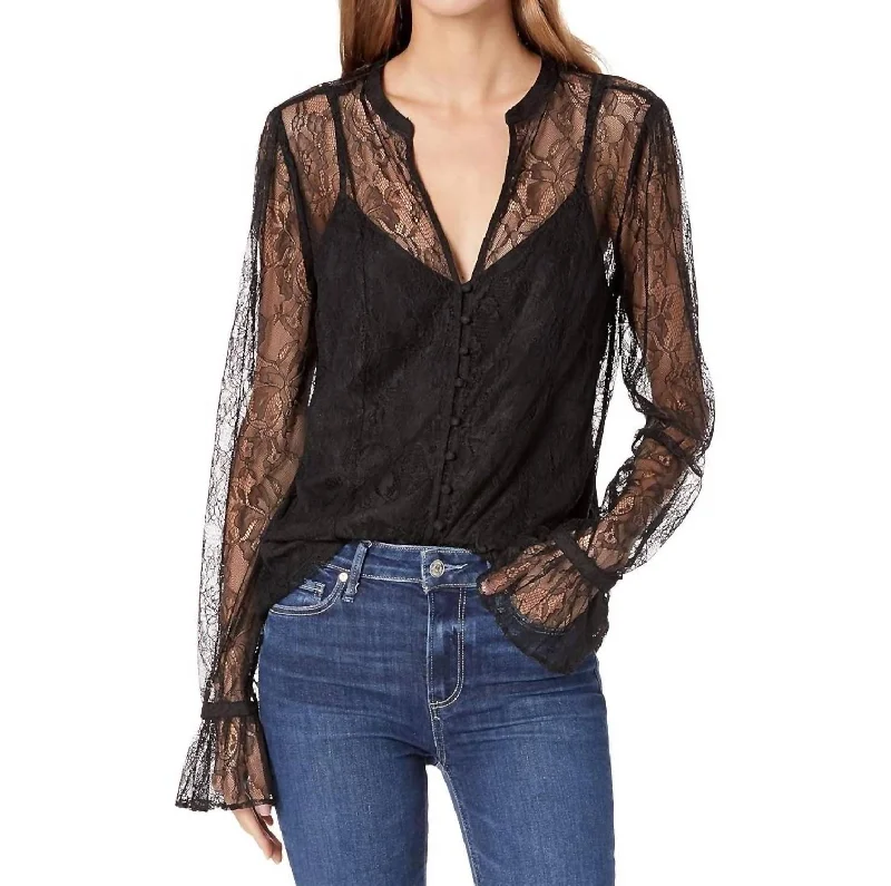 Saldana Lace Blouse In Black Exclusive Discounts