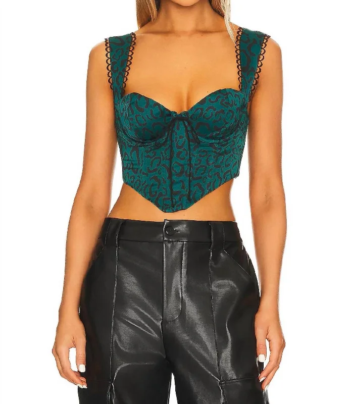 Sammie Crop Top In Green Charming Silhouette