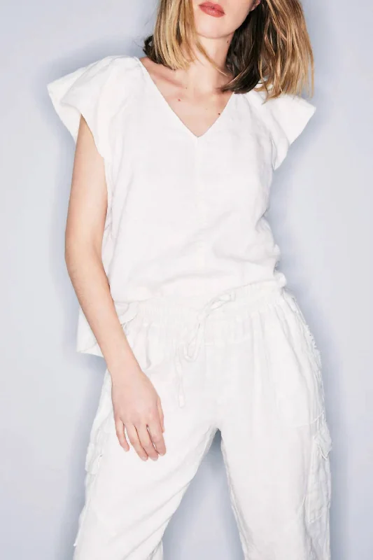 Sandra Mastik Linen Blouse In White Fashion Forward