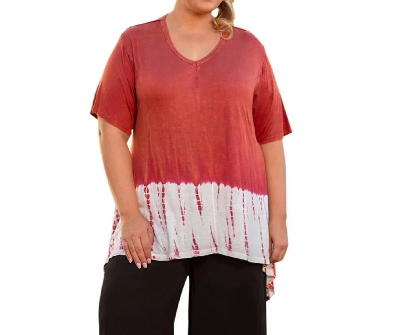 Sara Short Sleeve V-Neck Top - Plus In Sienna Durable Fashion Picks