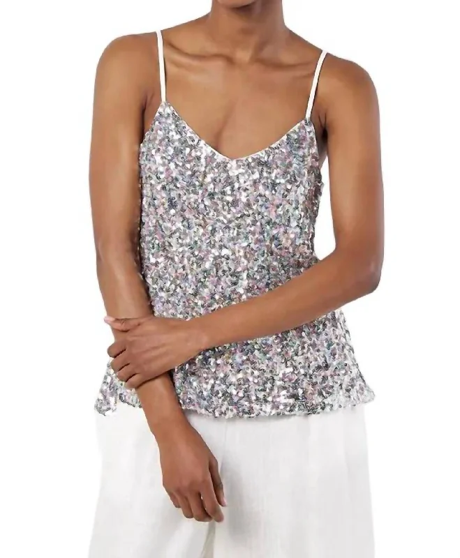 Sequin Cami Top In Multi Y2K Nostalgic Fashion Look