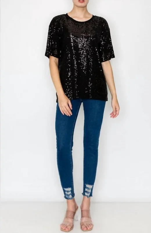 Sequin Top In Black Trending Items