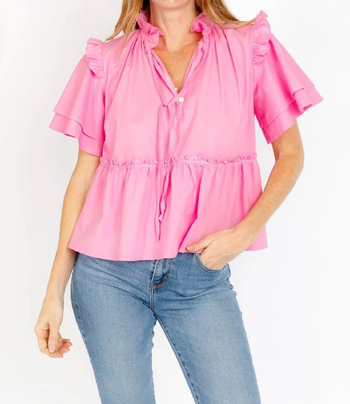 Sevila Blouse In Petal Pink Travel Essentials