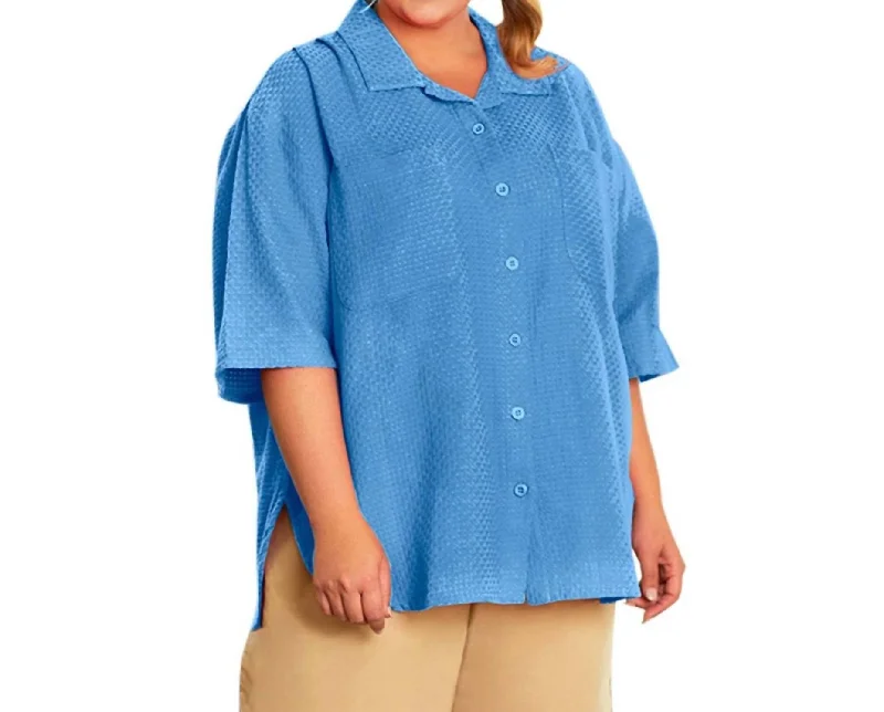 Short Sleeve Ameli Basketweave Shirt - Plus In Vista Fashionista Favorites