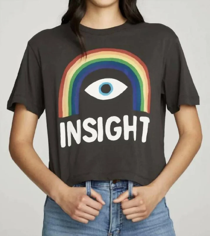 Short Sleeve Insight Rainbow Tee In Vintage Black Spring Fashion