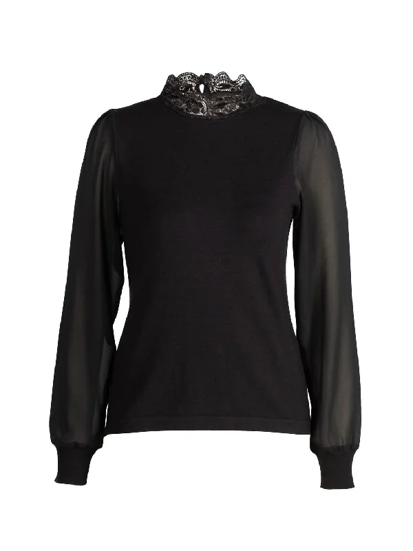 Sidse Blouse Knit In Black Fashion Essentials