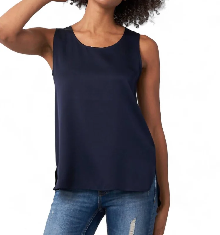 Silk Tank Top In Navy Additional Time-Limited Offers