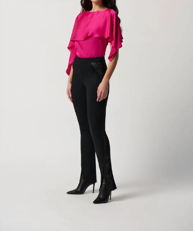 Silky Layered Top In Fushia Trend Forward Women's Wear