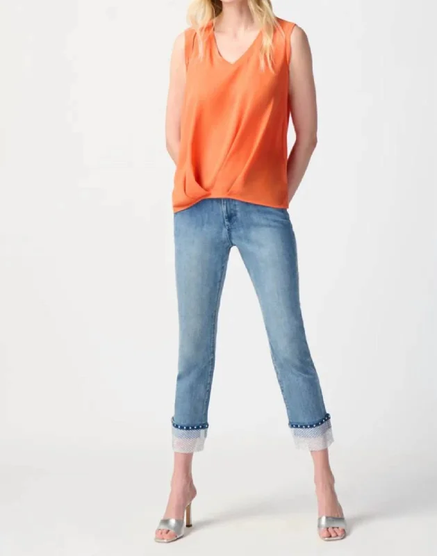 Silky Top In Mandarine Vintage Inspired Fashion Sale