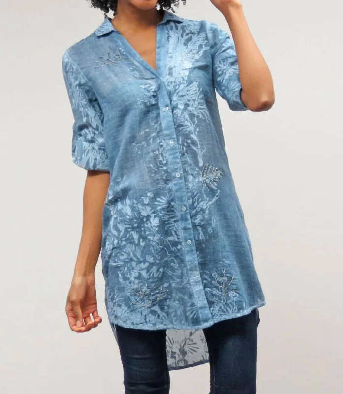 Simone Tunic Top In Indigo Big Savings