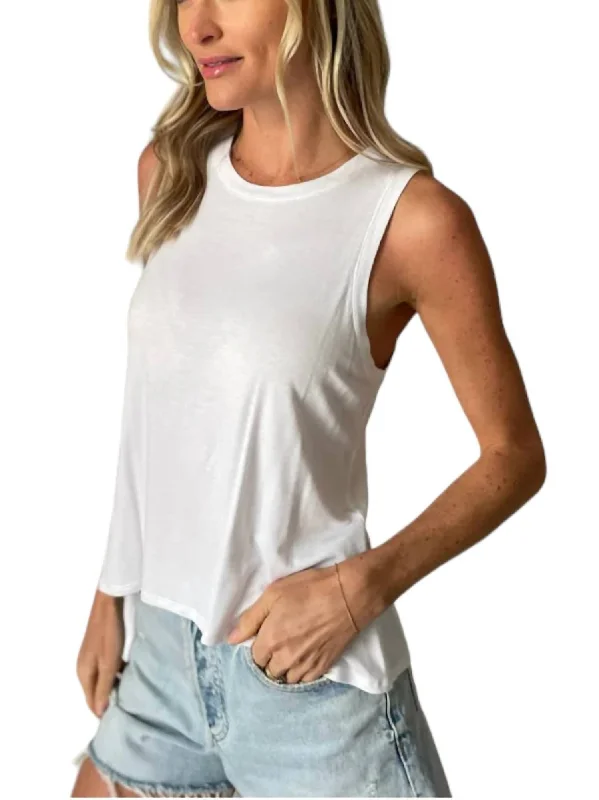 Sixfifty Split Back Tank In White Chic Wardrobe Essentials