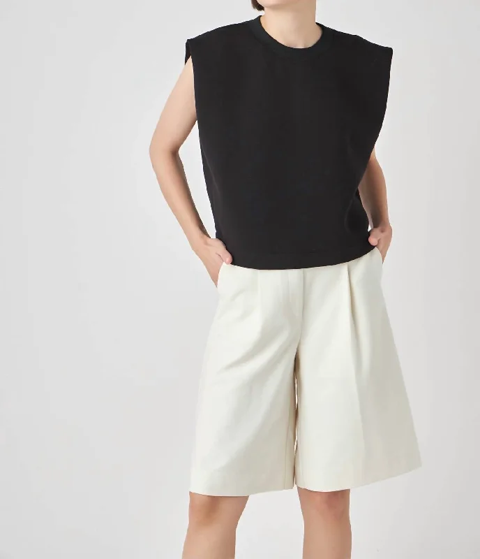 Soft Scuba Sleeveless Top In Black Sustainable Fashion Extravaganza