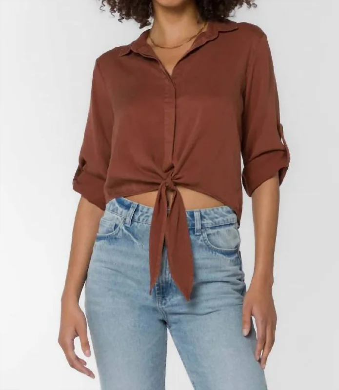 Solange Top In Rustic Brown Exquisite Women's Wear Sale