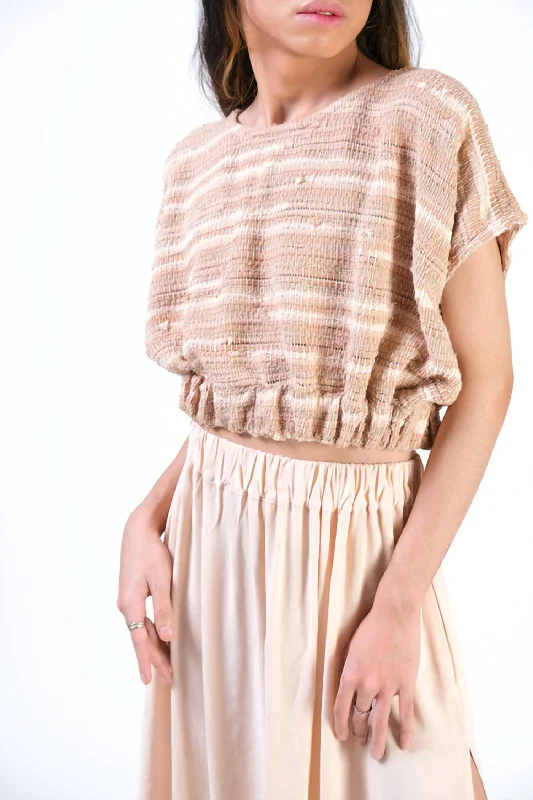 Srey Handwoven Cinched Top In Blush Trend Setting Wardrobe