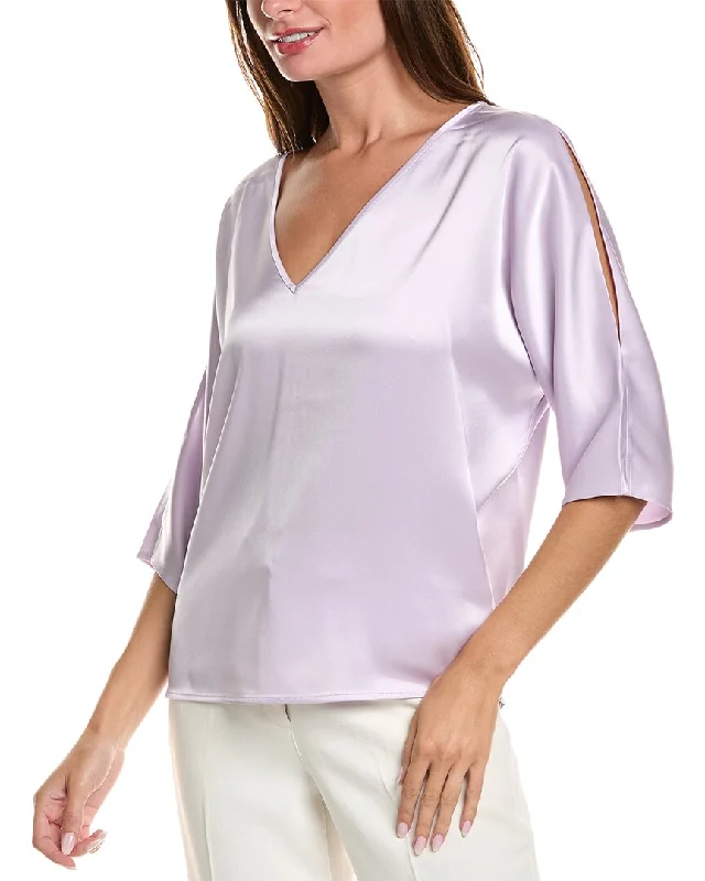 St. John Liquid Satin Blouse Elegant Simplicity Wardrobe