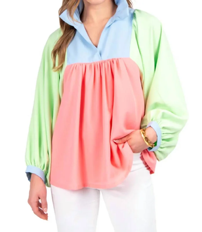 Stella Top In Guava Colorblock Fast Fashion Favorites