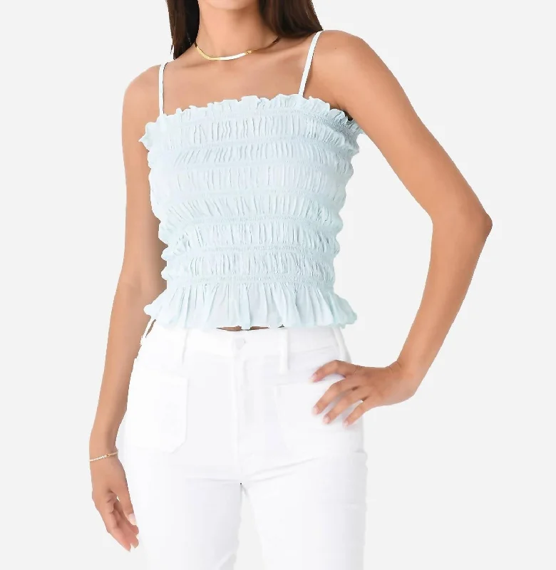 Strappy Tube Top In Aqua Big Savings On Minimalist Office Styles