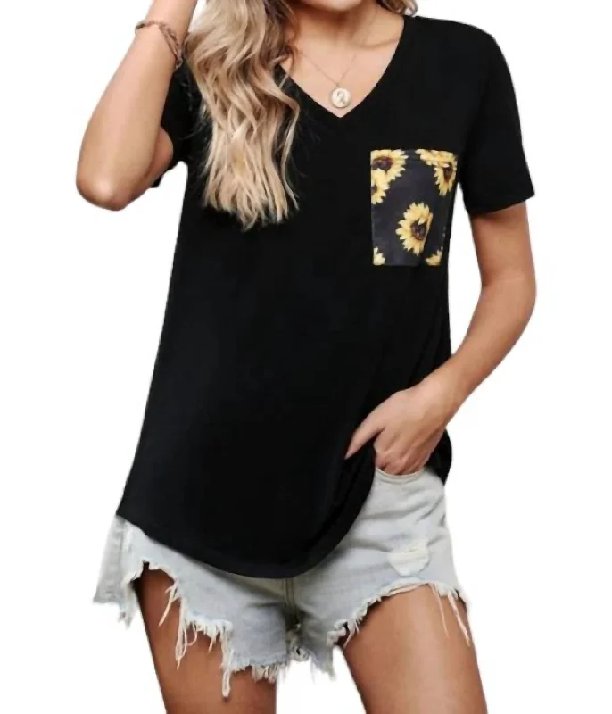 Sunflower Pocket Tee In Black End Of Season Sale