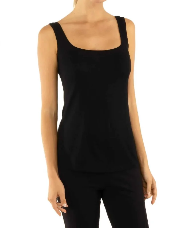 Super Soft Vicose Tank Top In Black Cool Prices