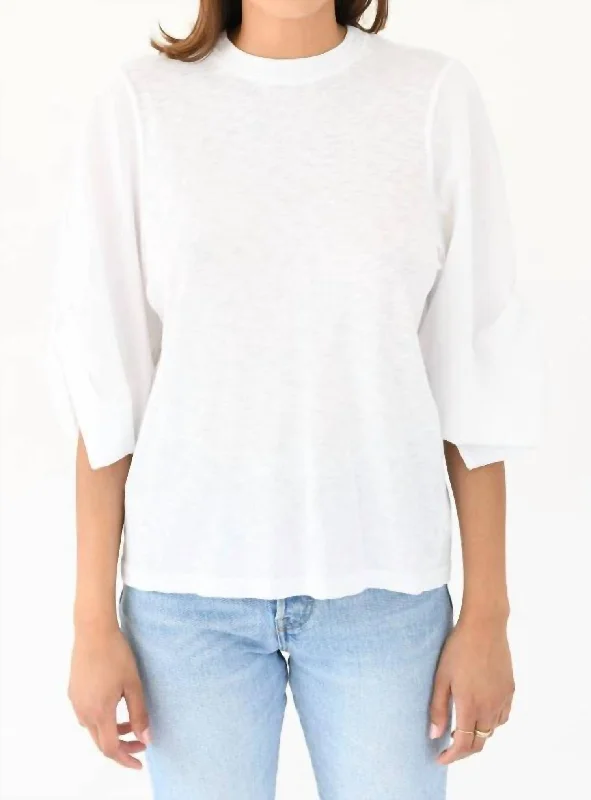 Supima Slub Tee With Sleeve Twist In White New Arrivals