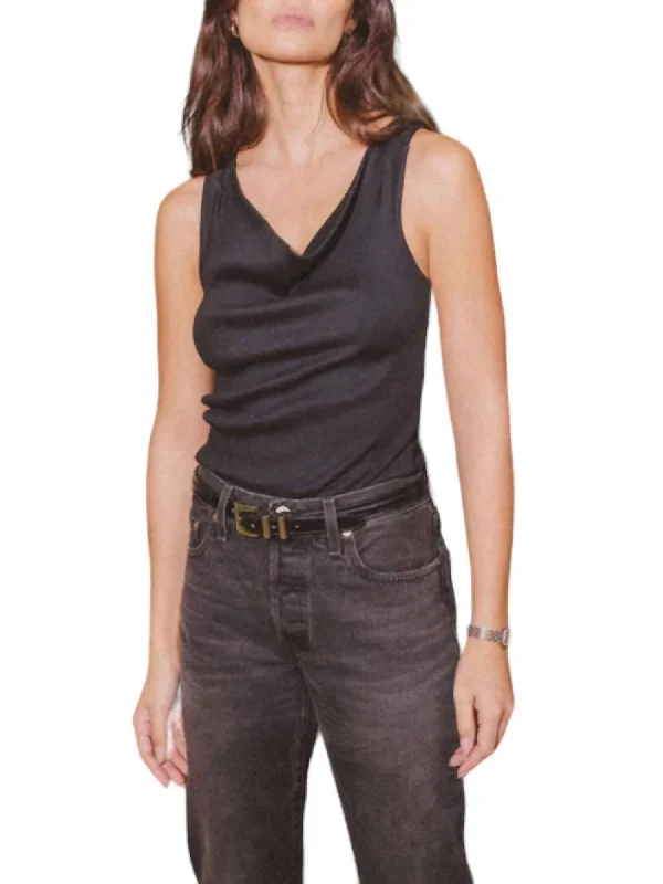 Tarin Racerback Cowl Tank In Black Get The Latest Trends