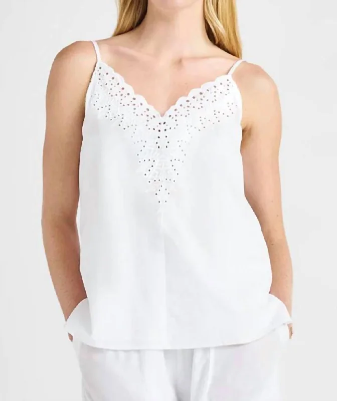 Taylor Eyelet Tank In White Break Fashion Norms