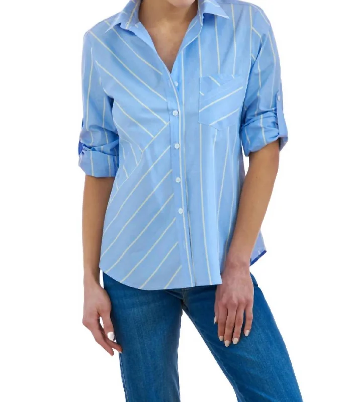 Teigan Shirt In Menswear Stripe Trendy Threads