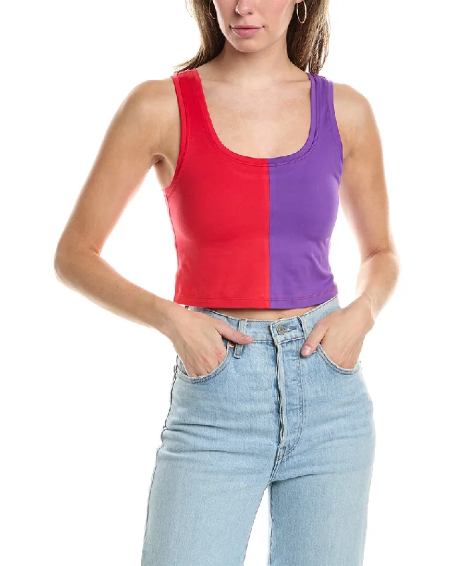 Terez Printed Split Crop Top Season Offer