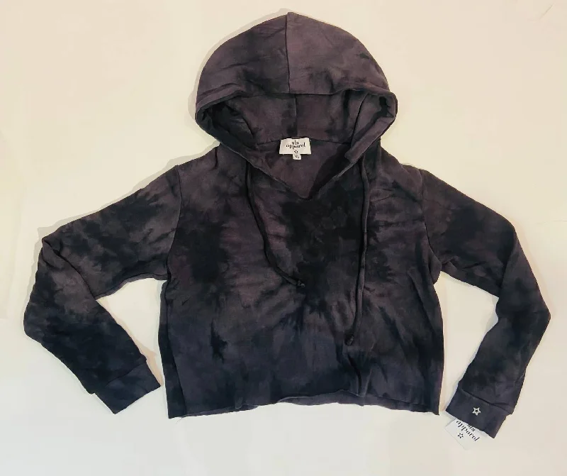 Tie-Dye Crop Hoodie In Charcoal Celebrate With Big Savings