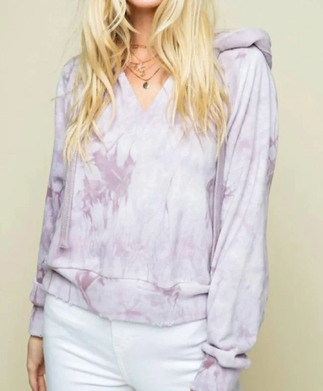 Tie Dye Hoodie In Mauve Tie Dye Trend Alert