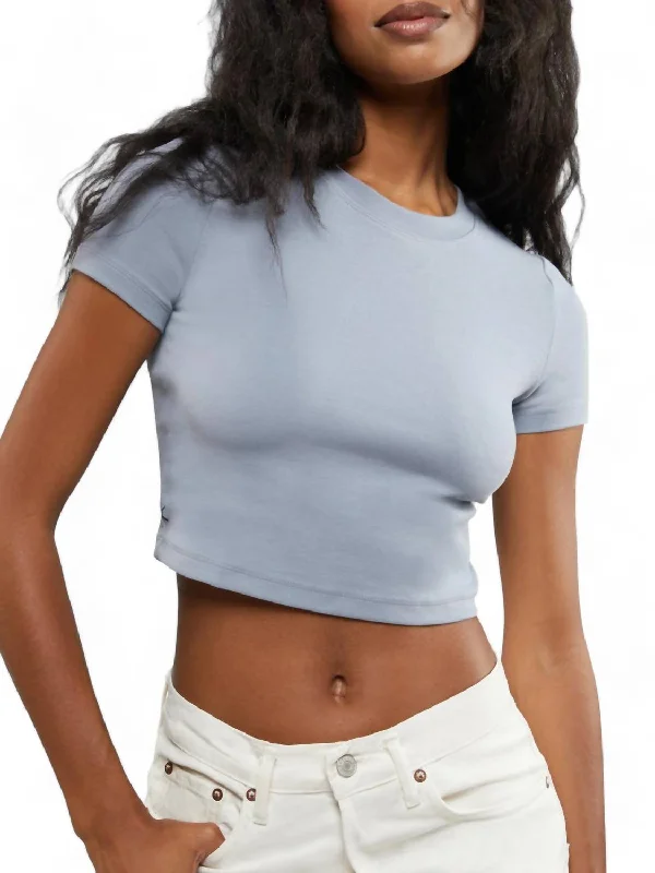 Tomboy Cropped Tee In Stratus Stylish Basics