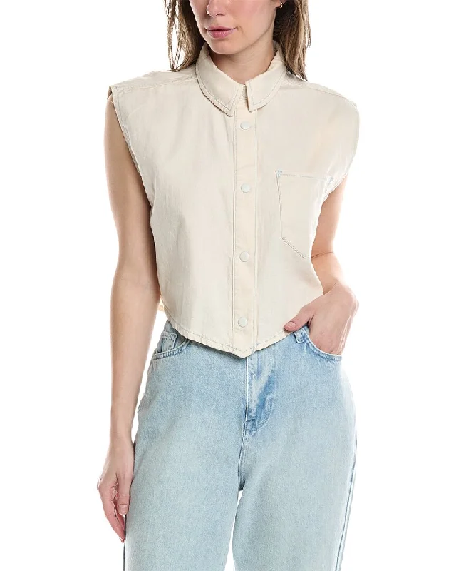 TRIARCHY Ms. Hart Shirt Petal Hem Crop Shirt Day To Night Styles