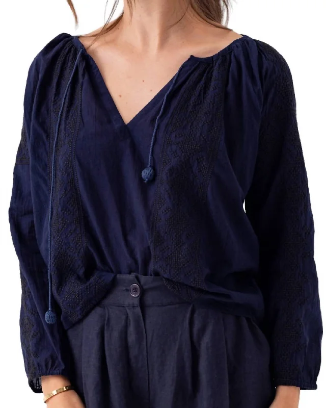 Trista Top In Blue Feminine Soft - Hued Styles