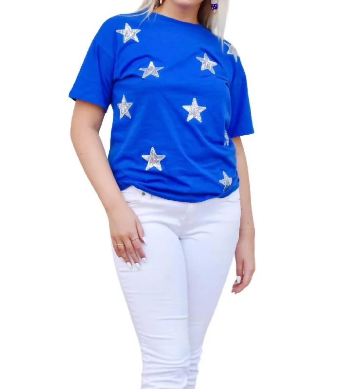 Under The Starry Sky Top In Royal Blue Limited Quantities