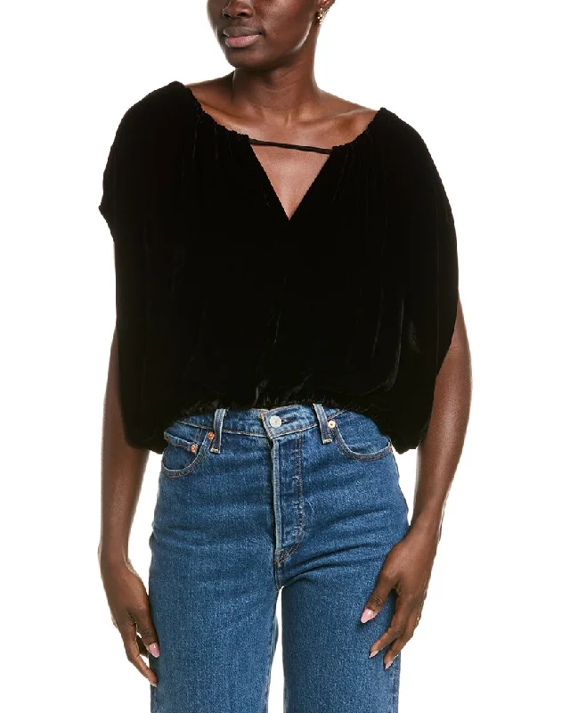 Velvet by Graham & Spencer Noa Silk-Blend Top Luxe Layering