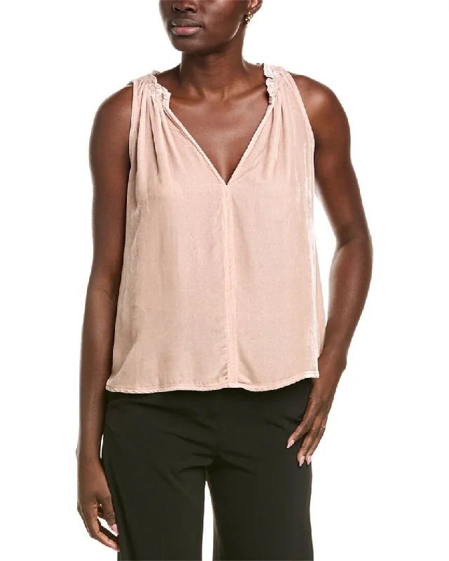 Velvet by Graham & Spencer Prima Silk-Blend Top Beat The Heat In Tropical Styles