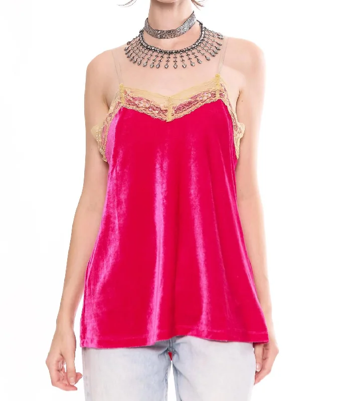 Velvet Dreams Tank Top In Rosa Hot Pink Sustainable Fashion Extravaganza