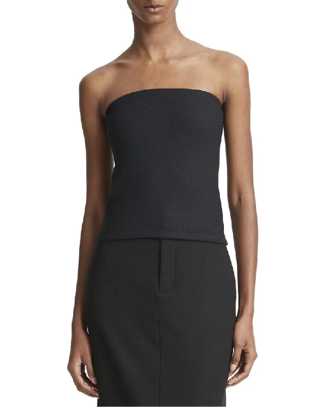 Vince Raw Edge Strapless Wool-Blend Top Season Sale