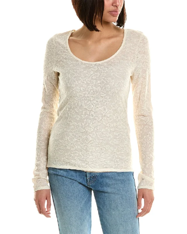 Vince Stretch Leaf Wool-Blend Top Additional Time-Limited Offers