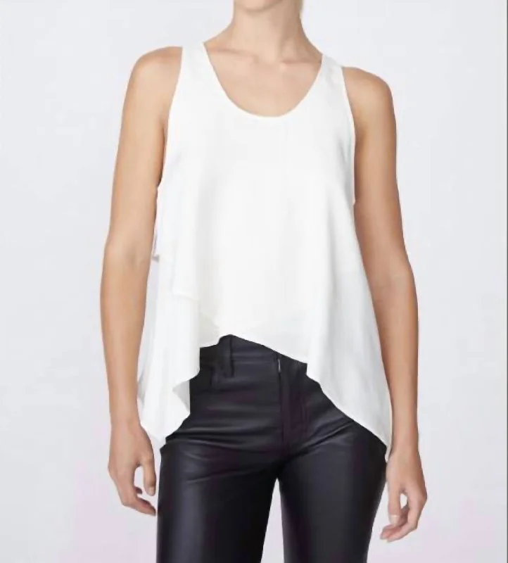 Viscose Satin Handerchief Tank In White Flash Sale Fever