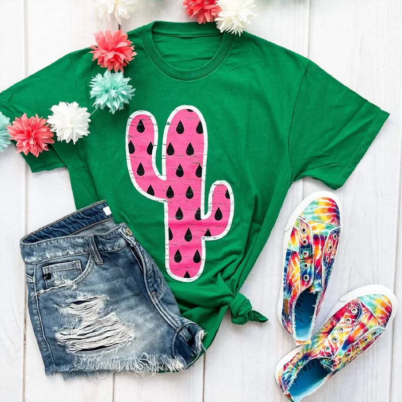 Watermelon Cactus Tee In Green Limited - Edition Drops