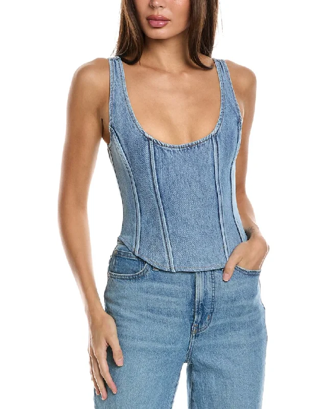 WeWoreWhat Denim Scoop Corset Seasonal Sale