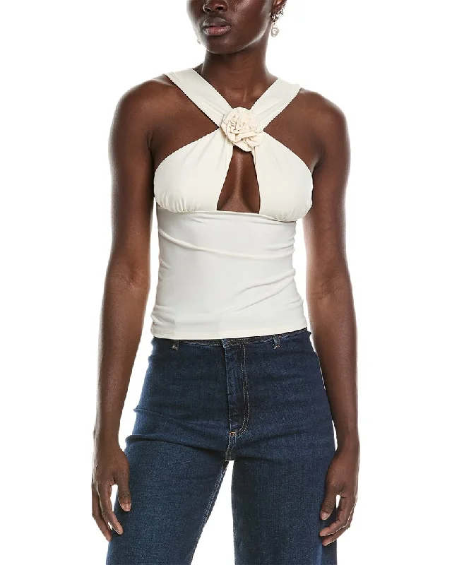 WeWoreWhat Rose Halter Top Seasonal Fashion