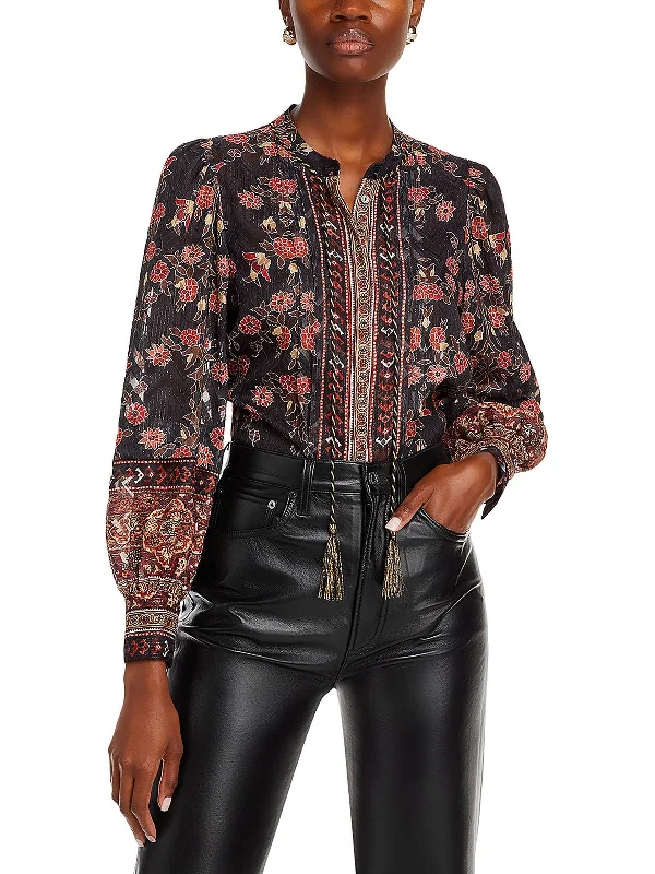 Womens Chiffon Floral Blouse Limited Time Special Offer