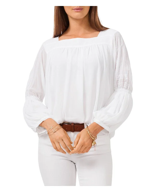 Womens Chiffon Lace Trim Blouse Unbeatable Prices