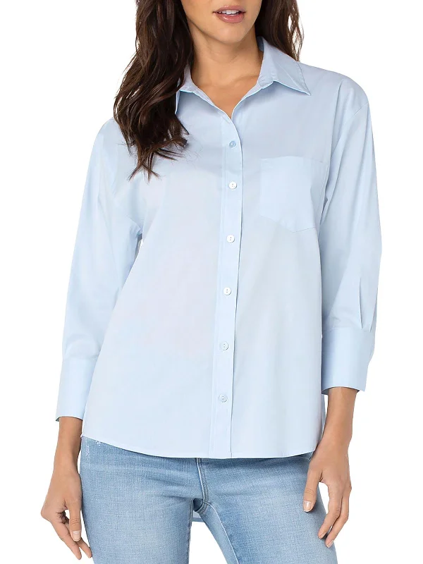 Womens Collared Oversized Button-Down Top Boho - Chic Festival - Ready Style