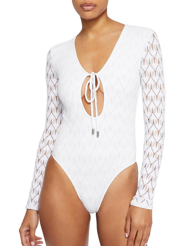 Womens Crochet Keyhole Bodysuit Great Deals On Ethnic Cultural Wear