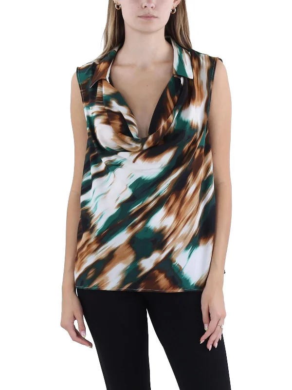 Womens Drop Front Abstract Pullover Top Spring Fling Sale