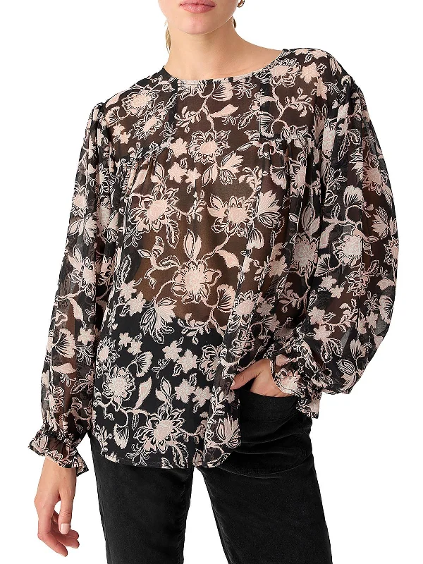 Womens Floral Print Bishop Sleeve Blouse Limited Stock