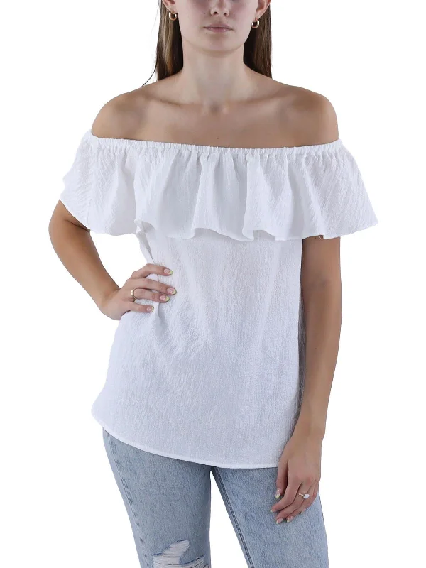 Womens Gathered Ruffle Pullover Top Wardrobe Upgrade